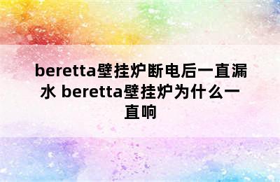 beretta壁挂炉断电后一直漏水 beretta壁挂炉为什么一直响